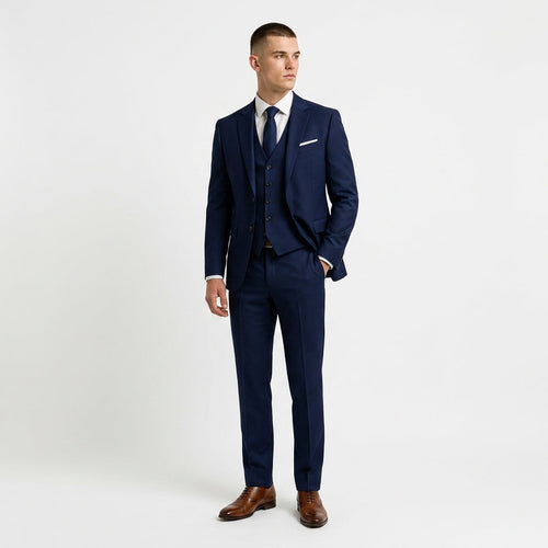 Elegancki męski garnitur trzyczęściowy | Marynarka, kamizelka i spodnie slim fit